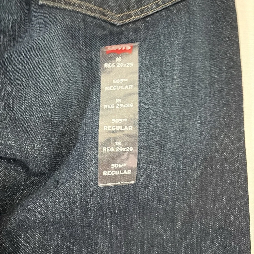 Levi's 505 Jeans Mens  Blue Dark Wash Regular Fit Straight Leg 29x29  NwT‎